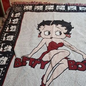 Betty Boop Black and Red Throw Blanket